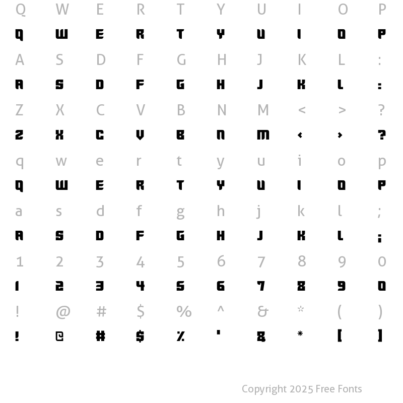 Character Map of Nextgen Regular