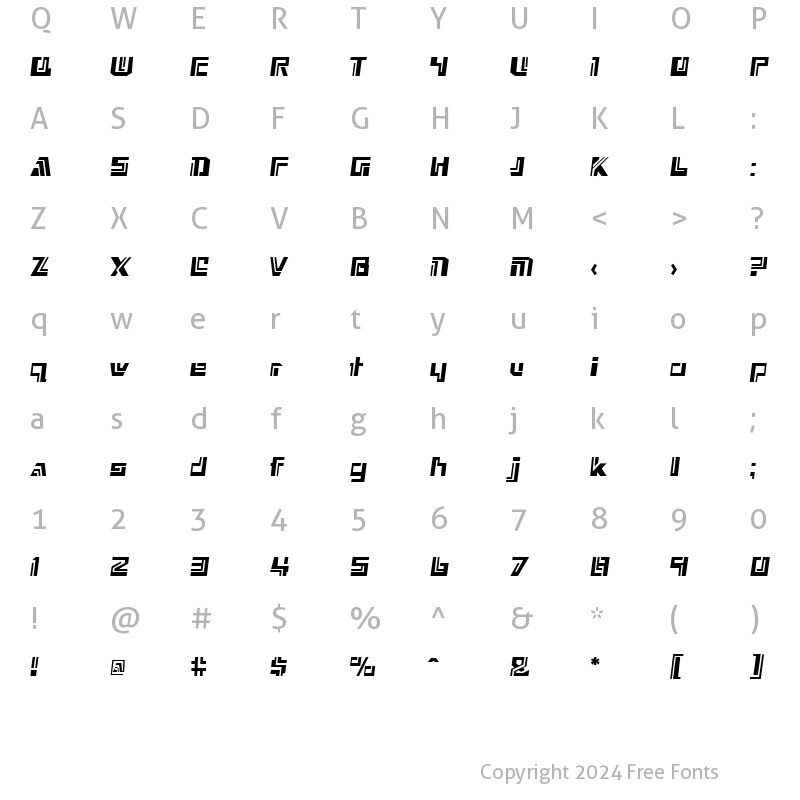 Character Map of Nexxus Regular