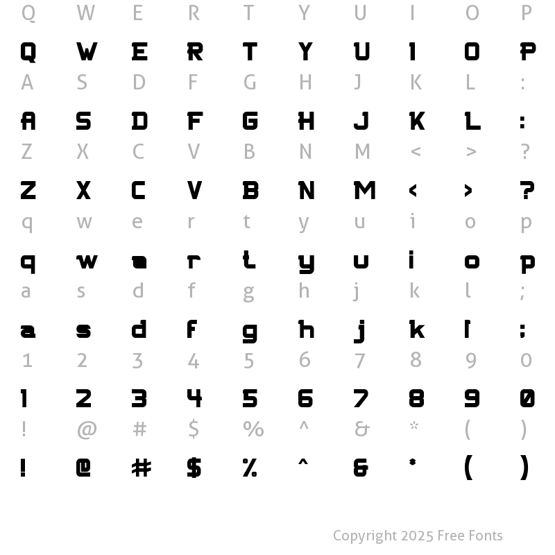 Character Map of NFC FISSURE Bold