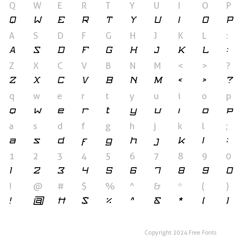 Character Map of NFC Stunner [ Style 2 ] Italic