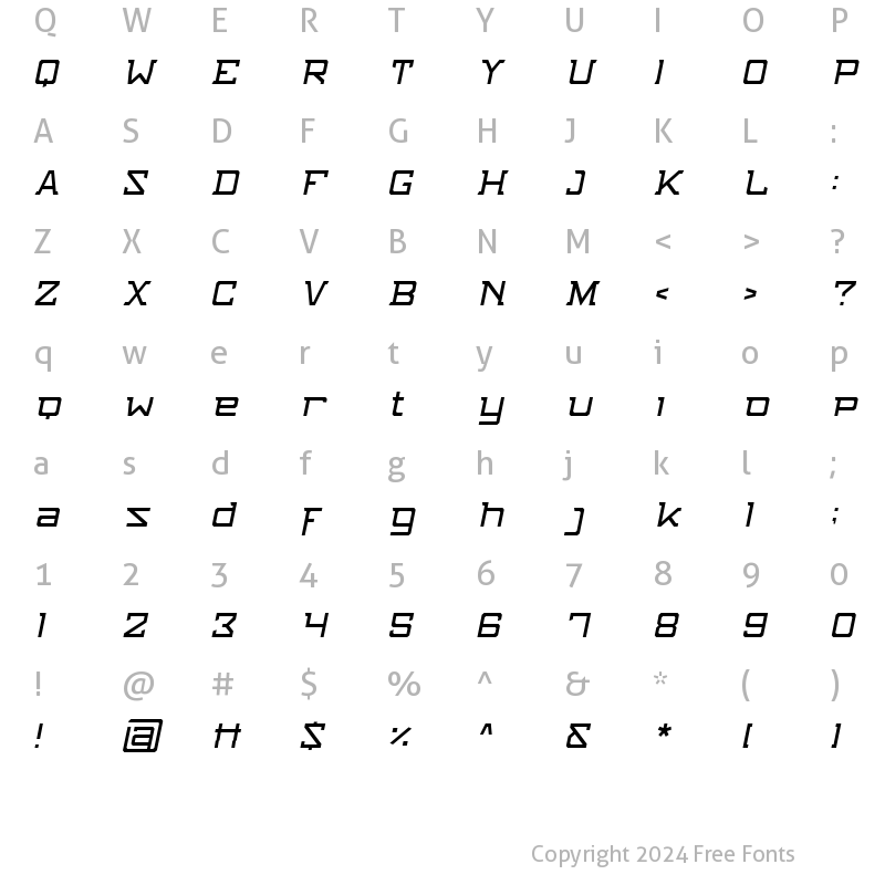 Character Map of NFC Stunner [ Style 4 ] Italic