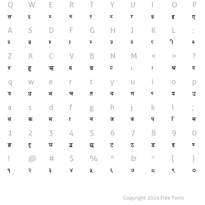 Character Map of NHimali Regular