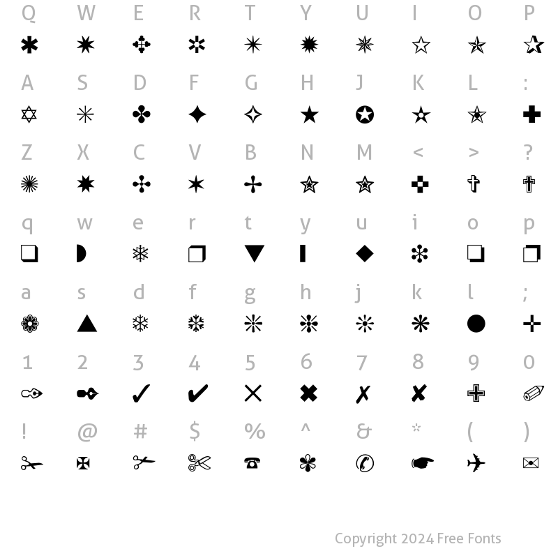 Character Map of Nicesymbols Regular