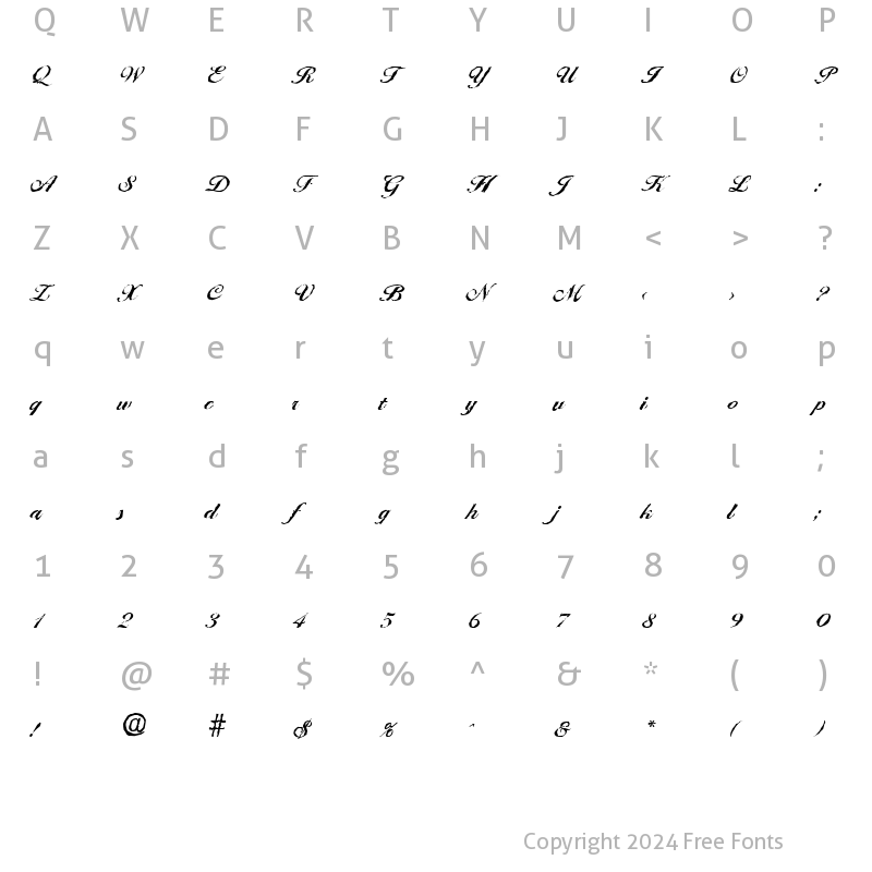 Character Map of NicholasBeckerAntique Bold