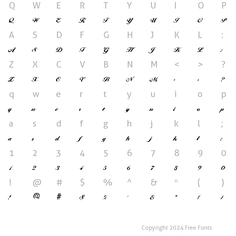 Character Map of NicholasBeckerAntique-Heavy Regular