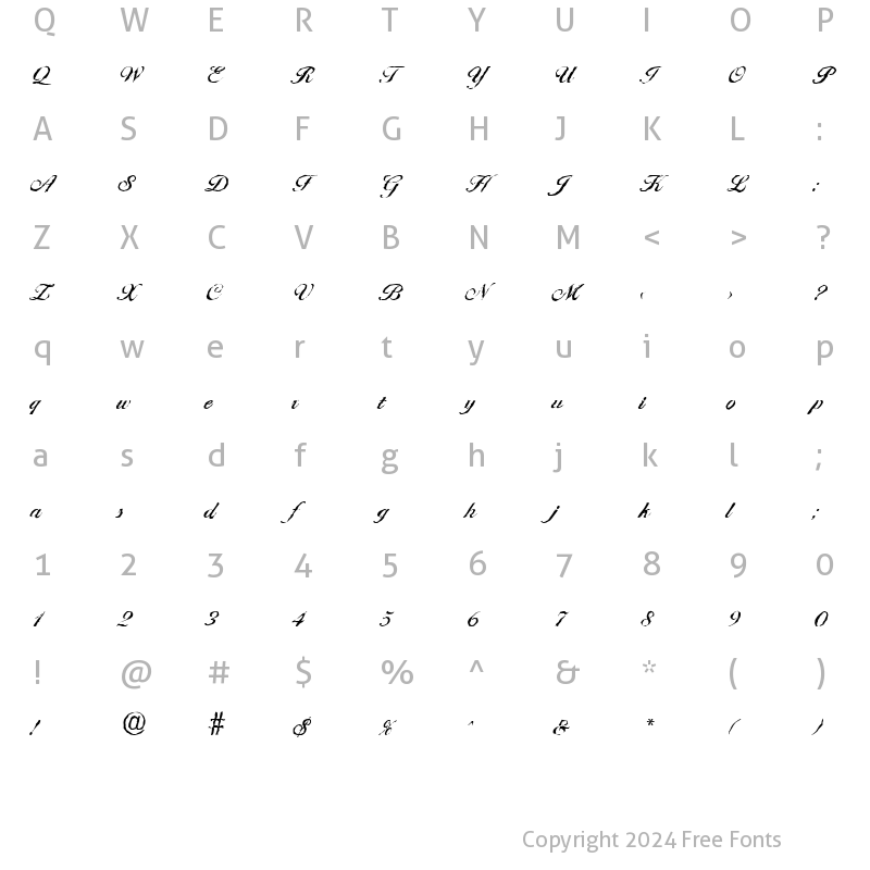 Character Map of NicholasBeckerAntique-Medium Regular