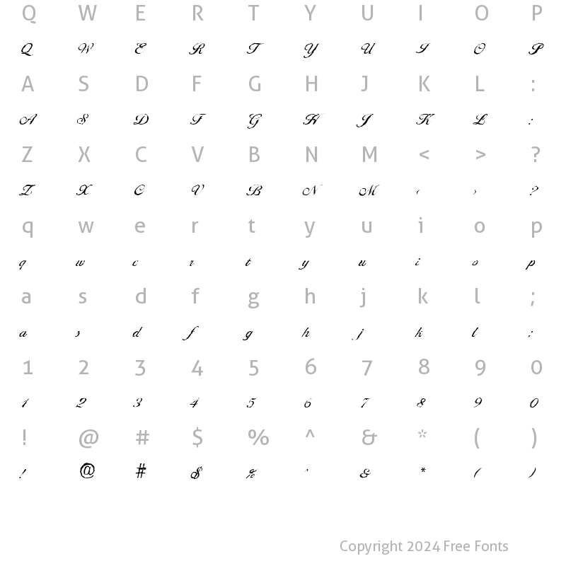 Character Map of NicholasBeckerAntique Regular