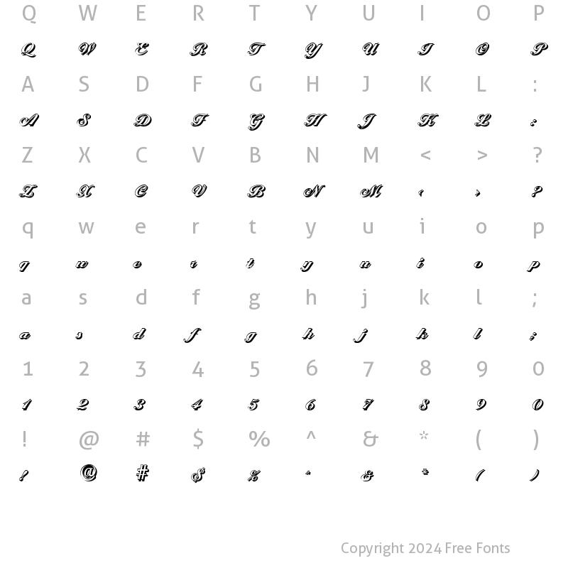 Character Map of NicholasBeckerShadow-Heavy Regular