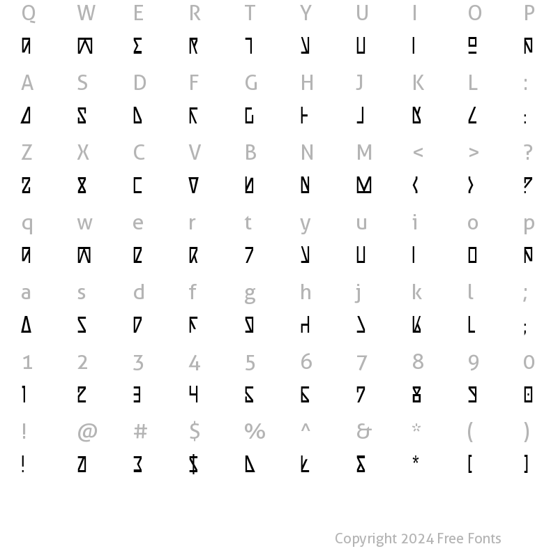 Character Map of Nick Turbo Condensed Condensed