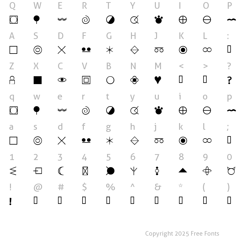 Character Map of nicklishnickoz Regular