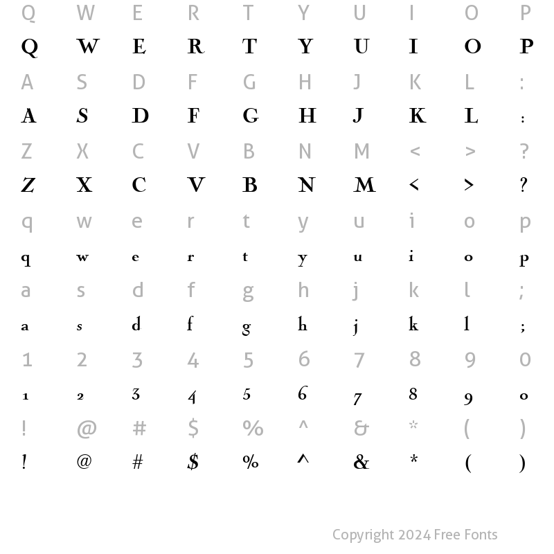 Character Map of NicolasCochin Bold