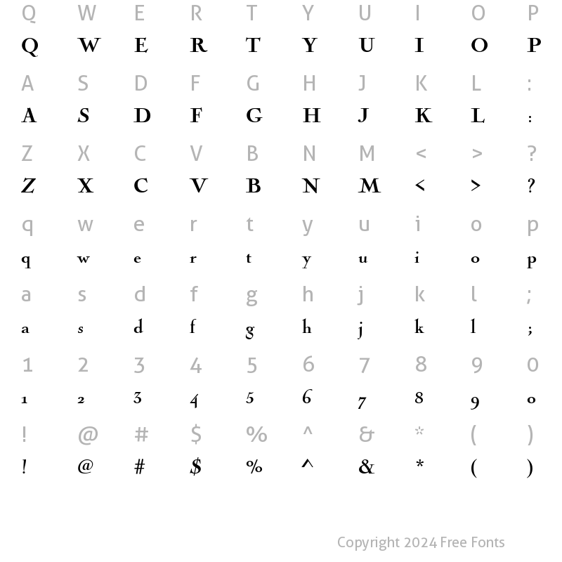 Character Map of NicolasCocTBla Regular