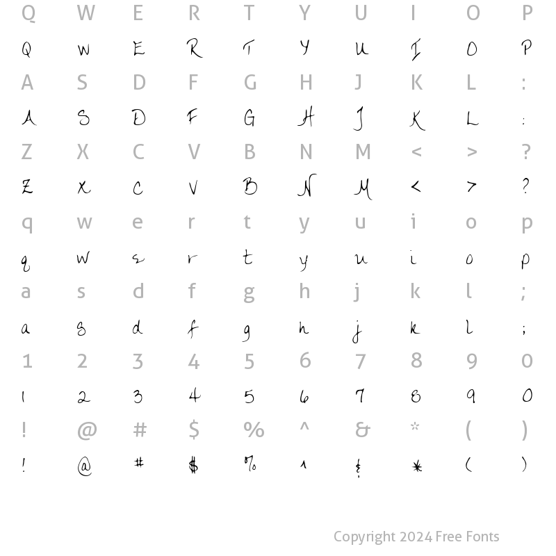 Character Map of Nicole Regular