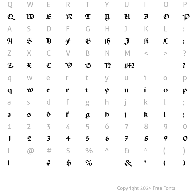 Character Map of NicoleBecker Regular