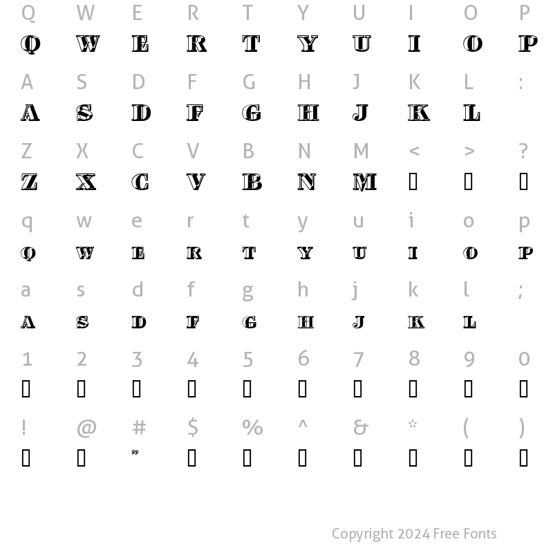 Character Map of NicoleDNA Regular