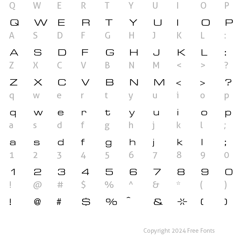 Character Map of NicoleExtDB Normal