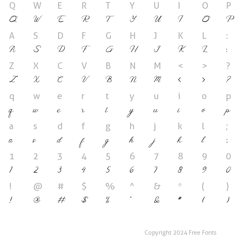 Character Map of Night Coast Regular