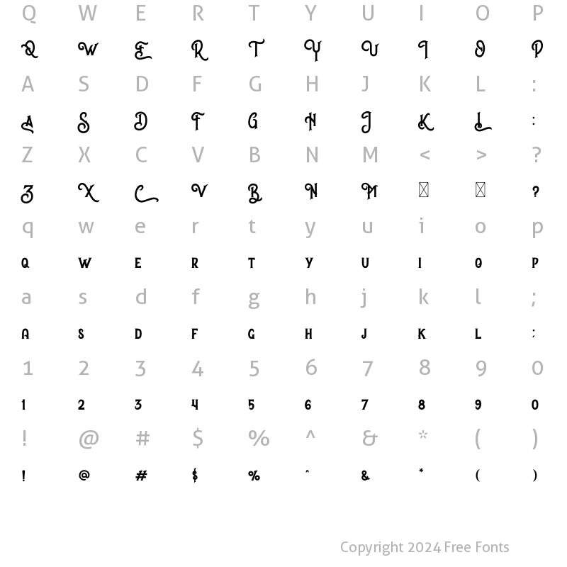 Character Map of Night Forest Regular