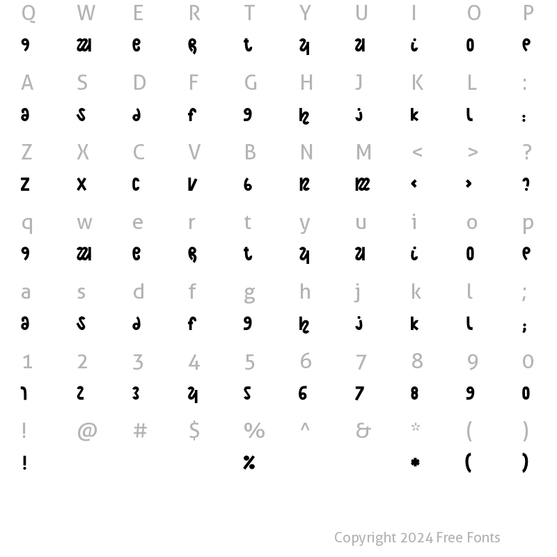 Character Map of NightCourt Regular