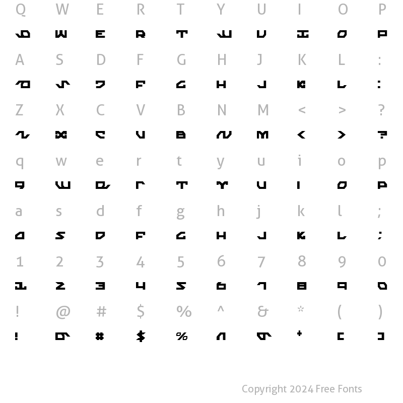 Character Map of Nightrunner Condensed Condensed