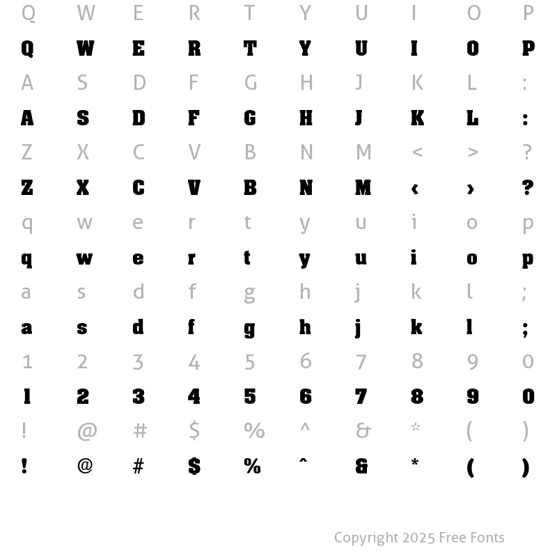 Character Map of Nijmwegen Regular