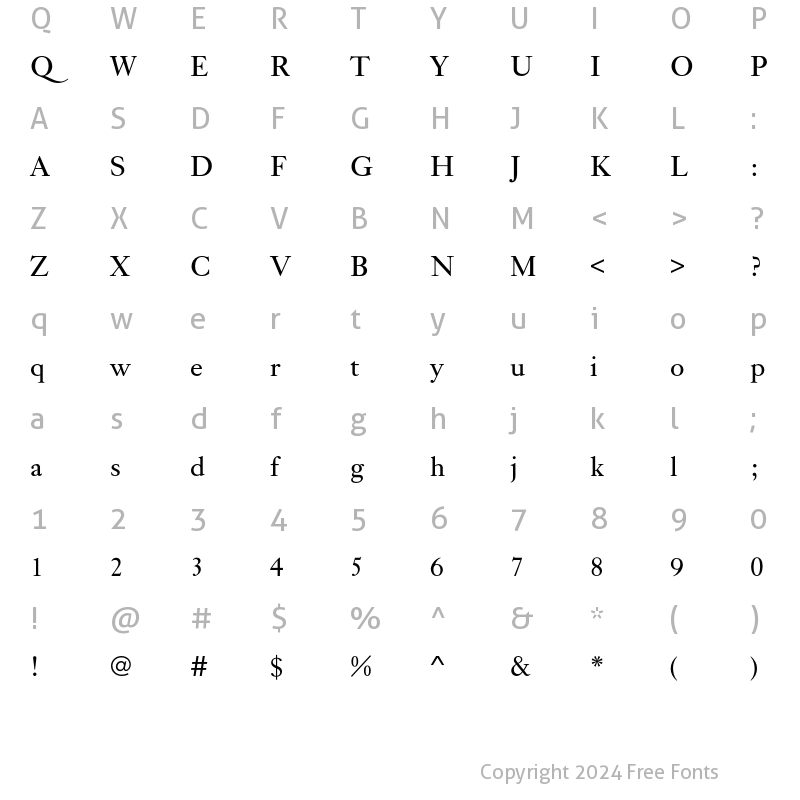 Character Map of NikisEF-Light Regular