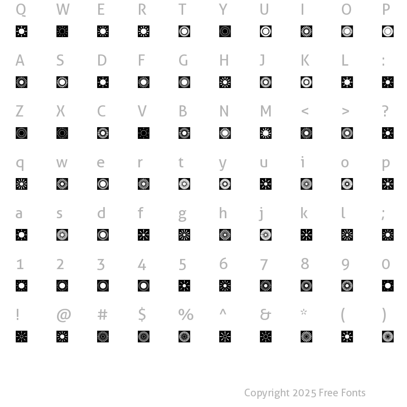 Character Map of Nikkoo01 Regular