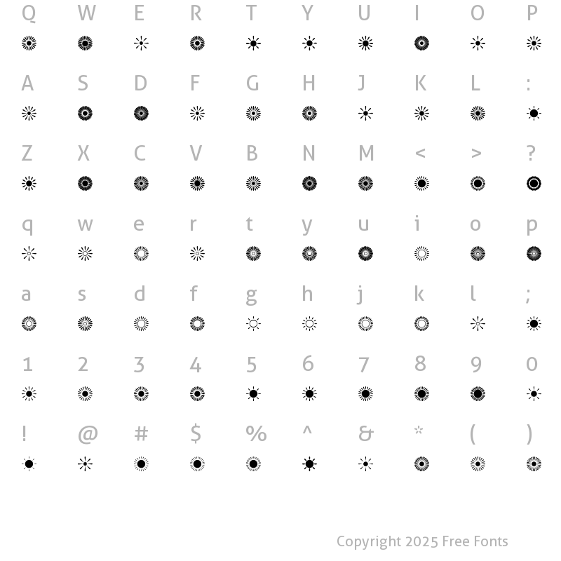 Character Map of Nikkoo02 Regular