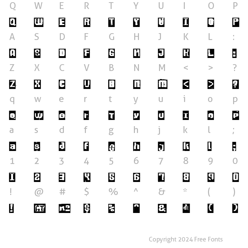 Character Map of Nil NilSixNine Regular