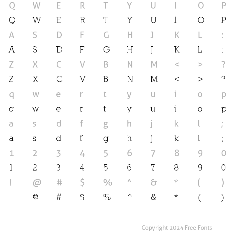 Character Map of Nilland Regular