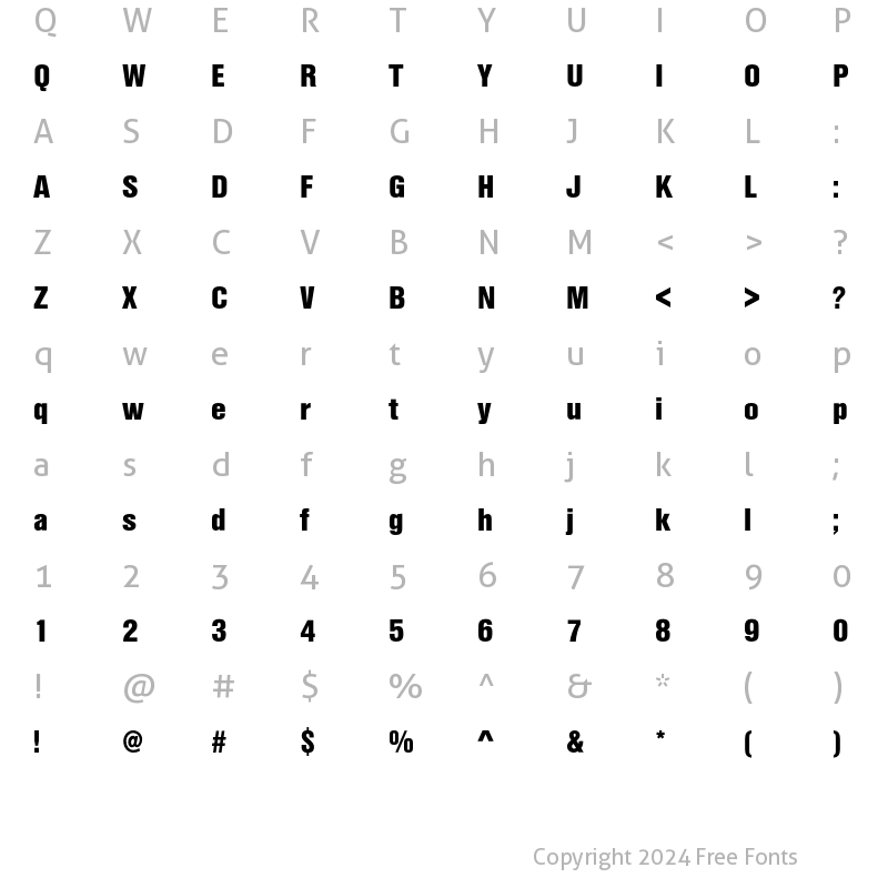 Character Map of NimbuSanTBlaCon Regular