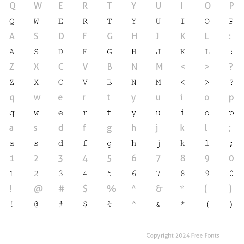 Character Map of NimbusMonL Regular