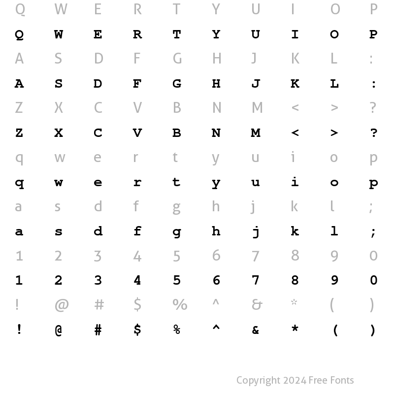 Character Map of NimbusMonLEE Bold