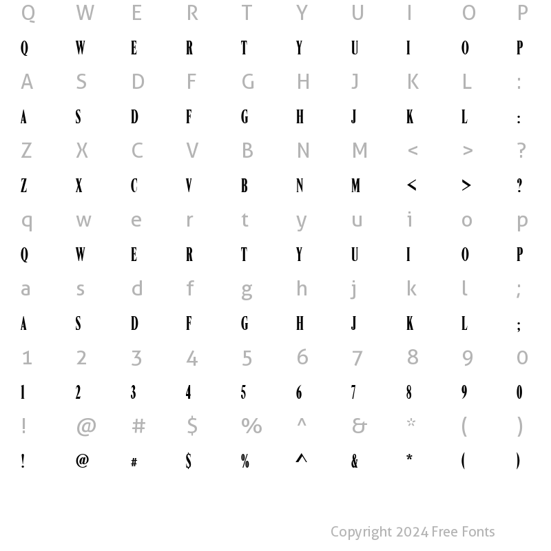 Character Map of NimbusRomModComDEE Regular