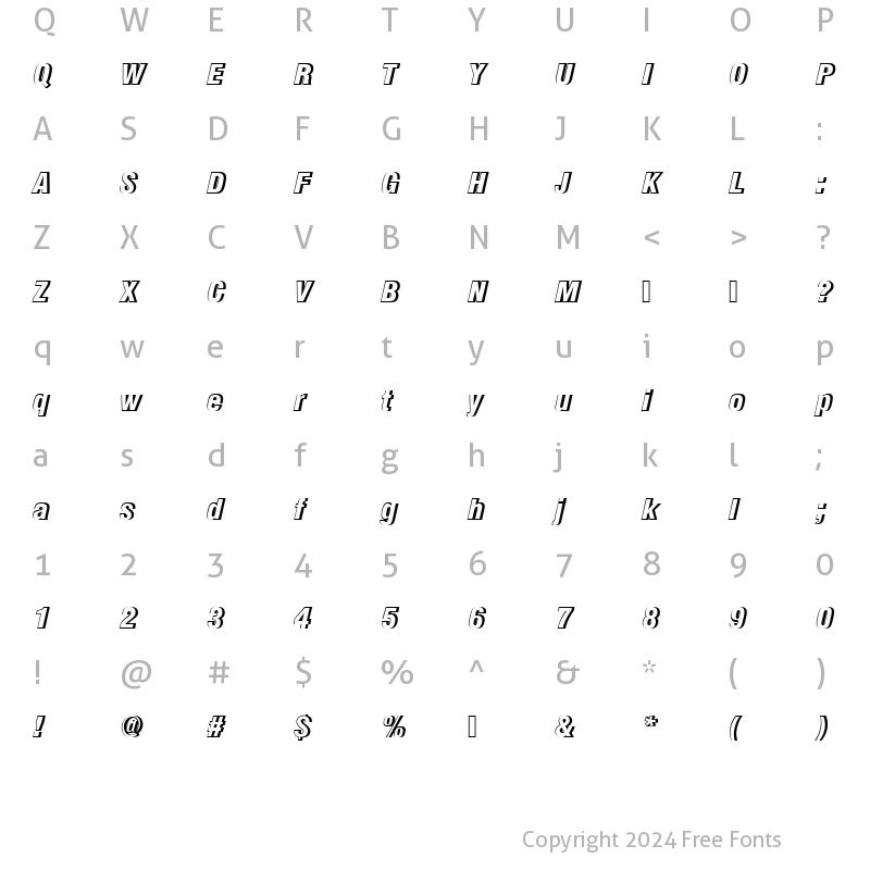 Character Map of NimbusSanDBlaConItaRe1 Regular