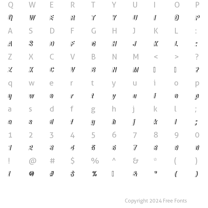 Character Map of NimbusSanDBolConItaRe1 Regular