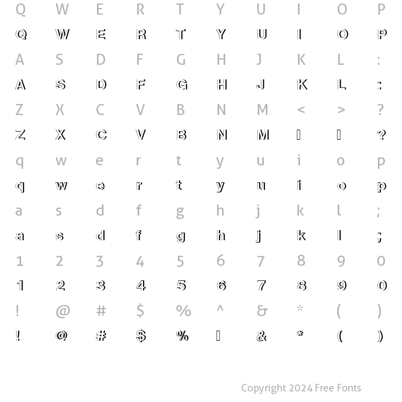 Character Map of NimbusSanDBolRe1 Regular