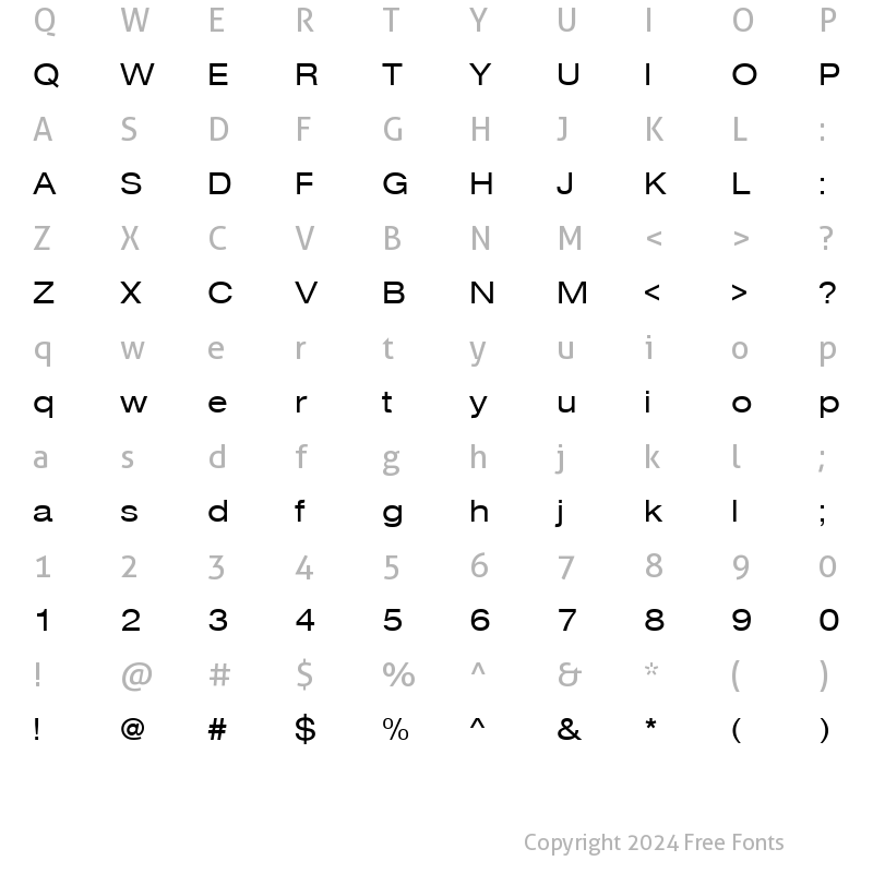 Character Map of NimbusSanDExt Regular