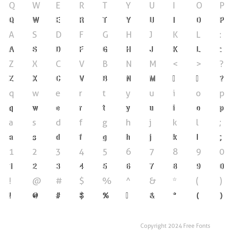 Character Map of NimbusSanDRegConRe1 Regular