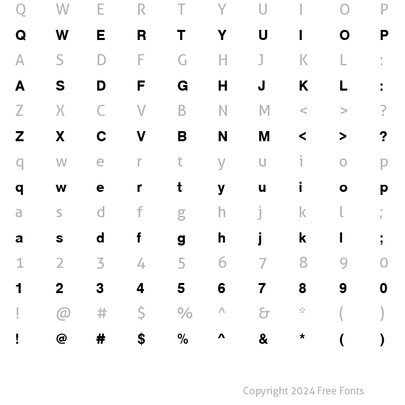 Character Map of NimbusSanNo5TEEMed Regular