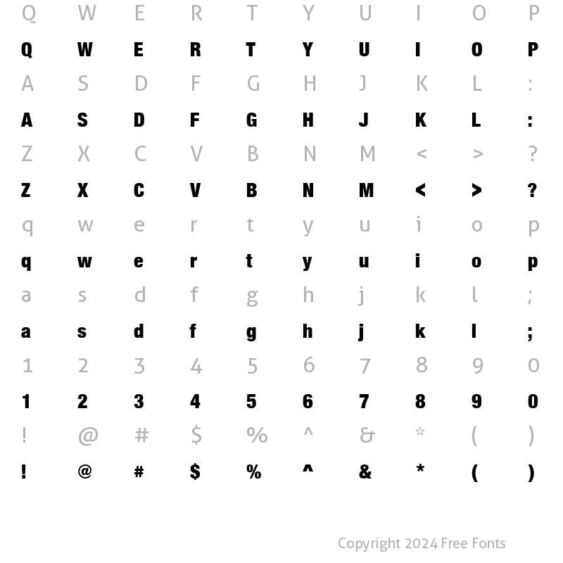 Character Map of NimbusSanNovDBlaCon Regular