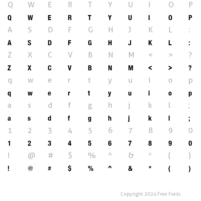 Character Map of NimbusSanNovTCon Bold