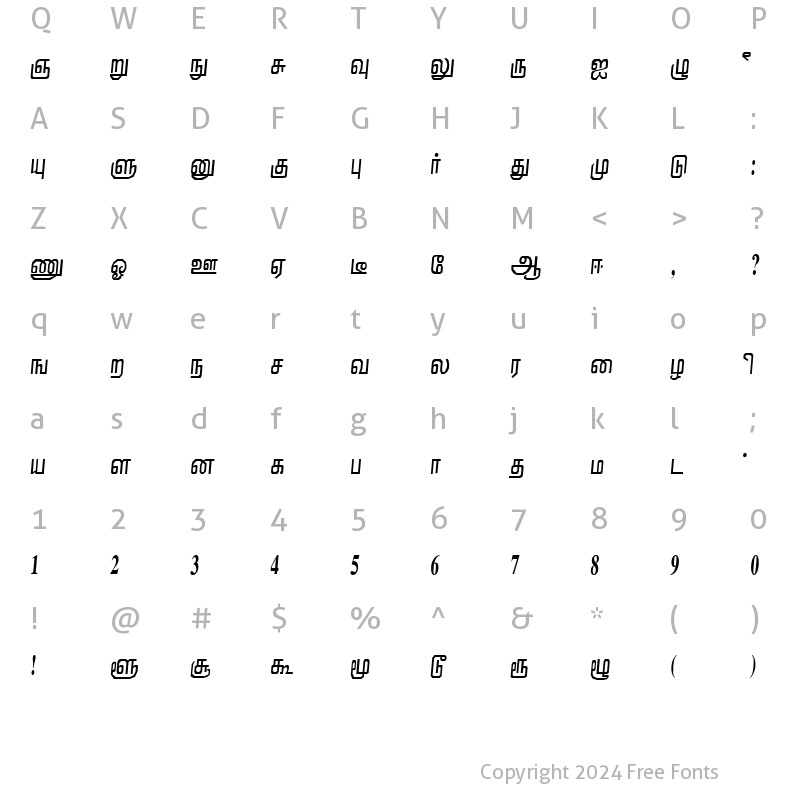 Character Map of Nirmala Regular