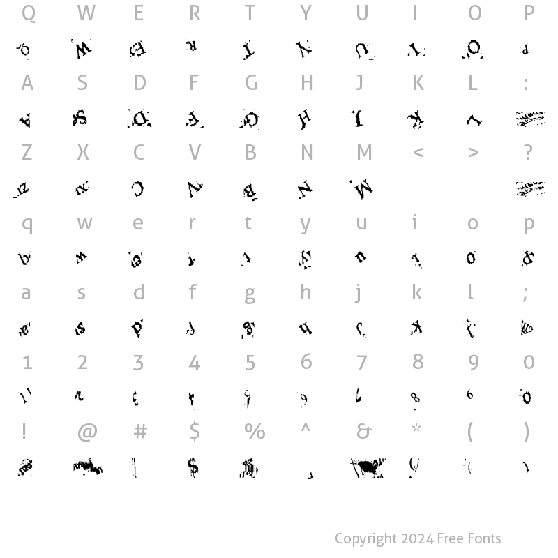 Character Map of Niwida Regular