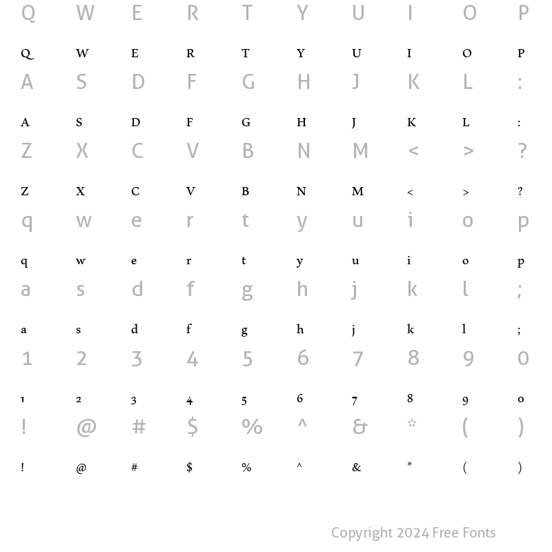 Character Map of Nizar Aldhabi Regular