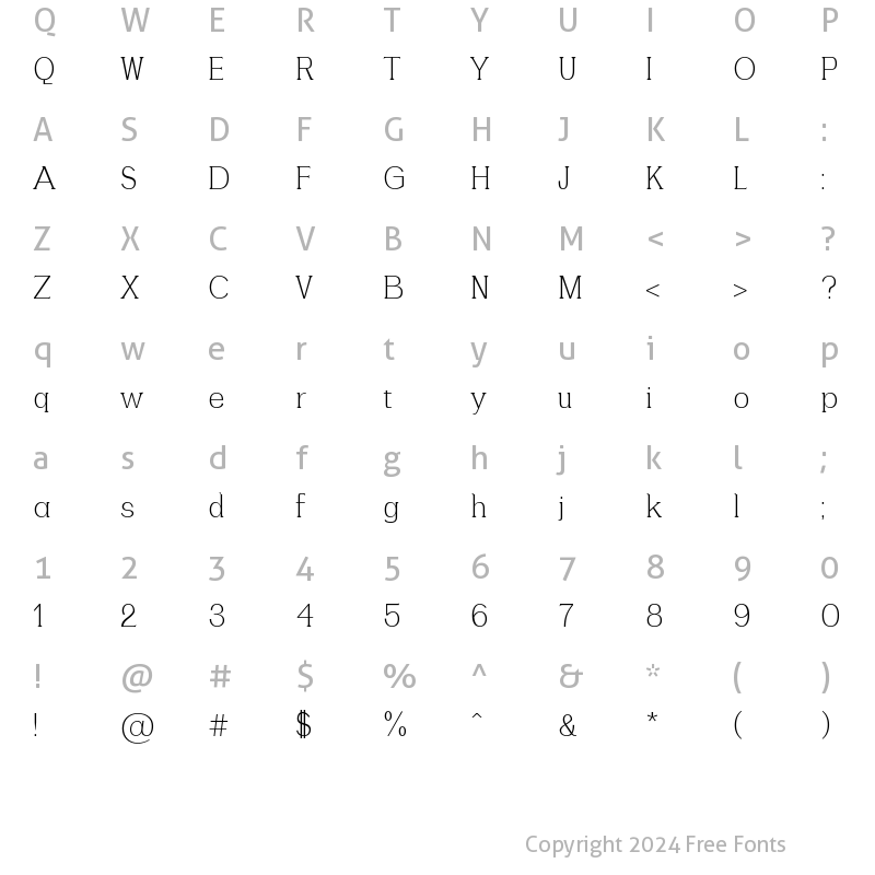 Character Map of NN Girls Unicorn Regular