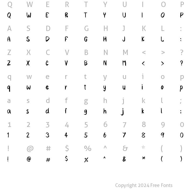 Character Map of NN Valentines Heart Regular