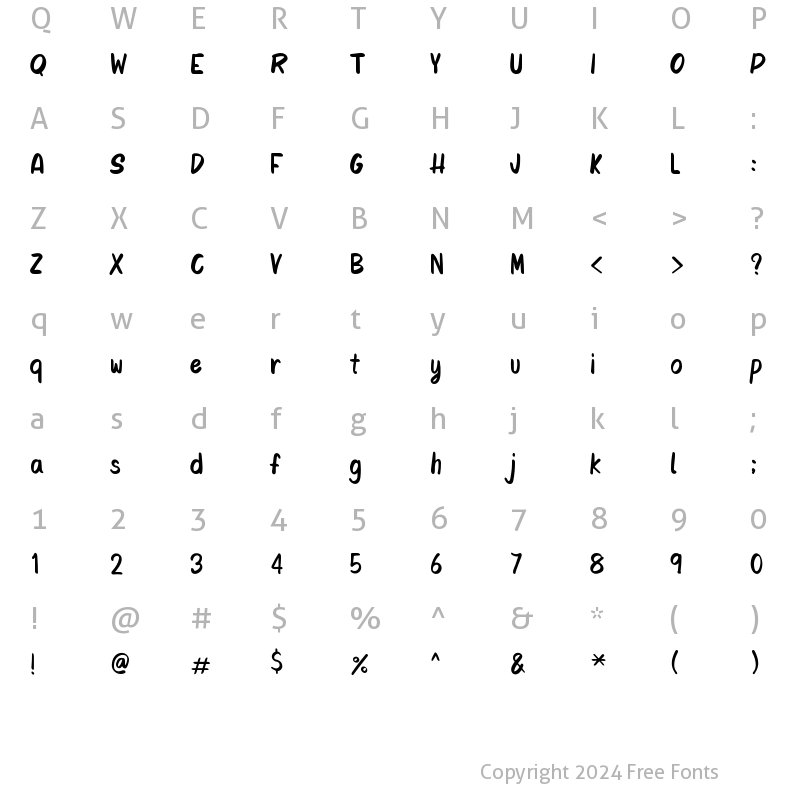 Character Map of NN Valentines Love Regular