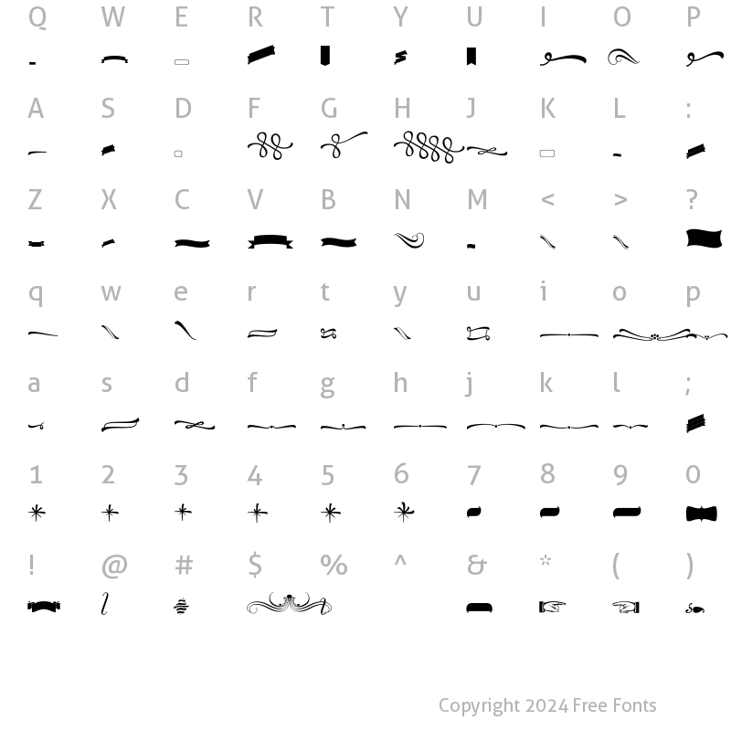 Character Map of No. Seven Ornaments Regular