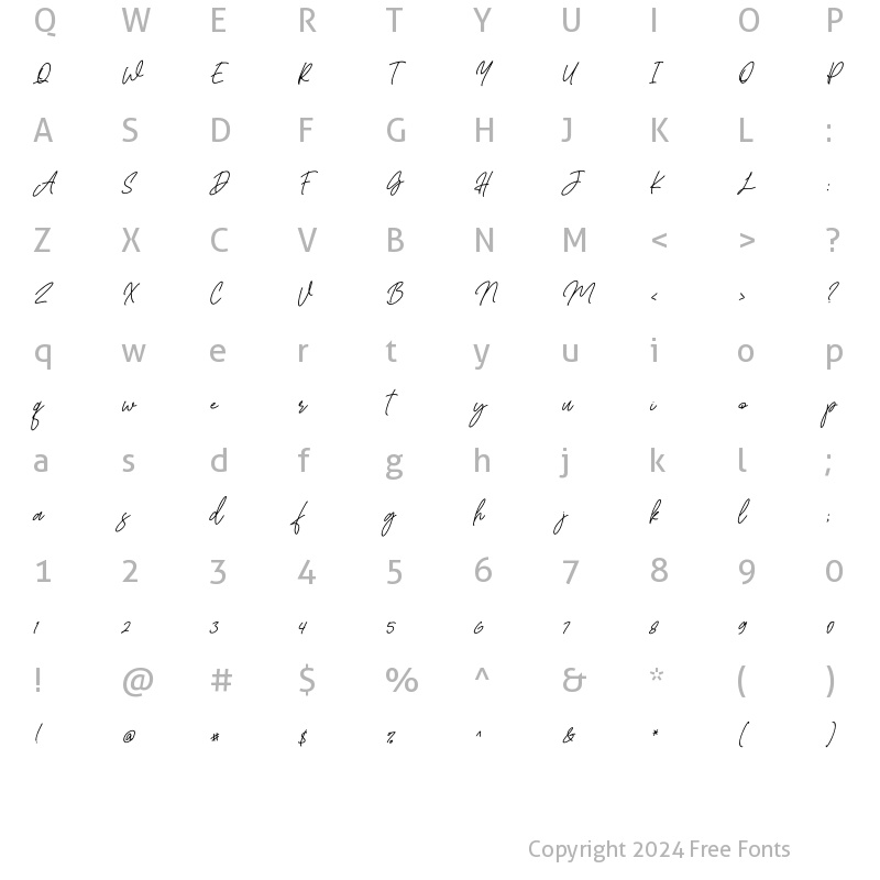 Character Map of Noah Letter Italic